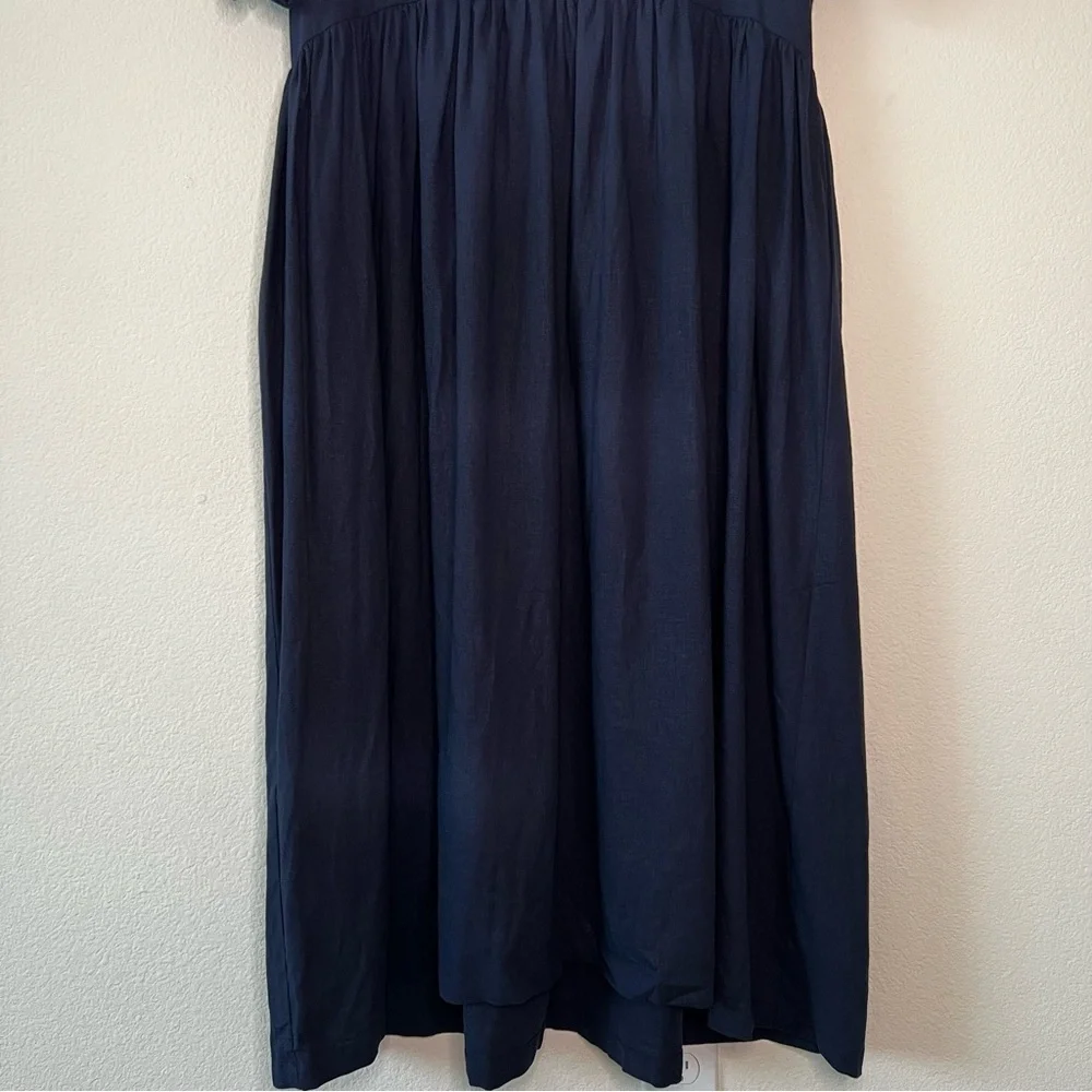 NWT 100% Linen Babydoll Midi Shirt Dress Pockets Coastal Size Small - Picture 7 of 15